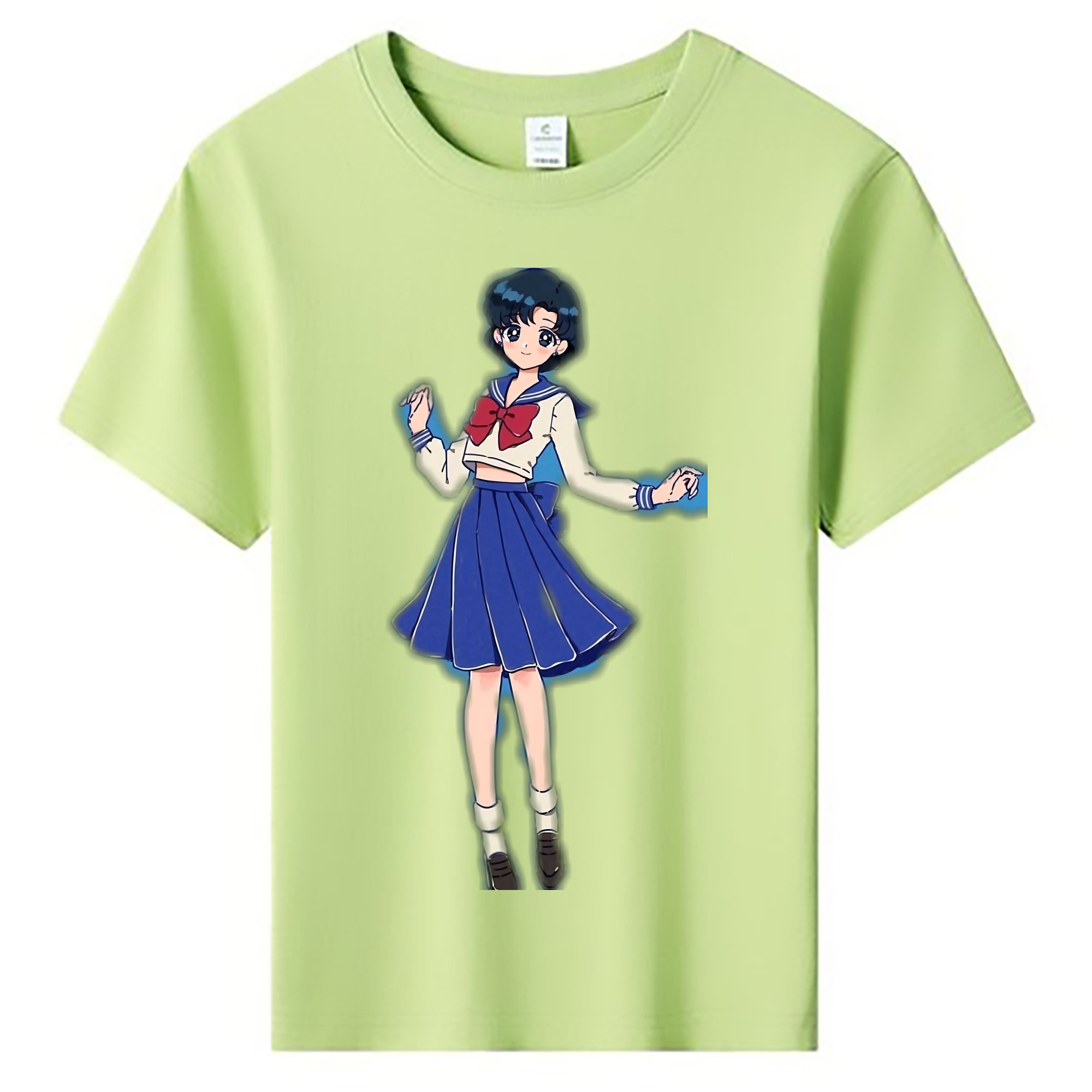 （画像用） 美少女戦士セーラームーン 水野 亜美 みずの あみ Sailor Moon Mizuno Ami 綿100％キッズTシャツ（フロントプリント）